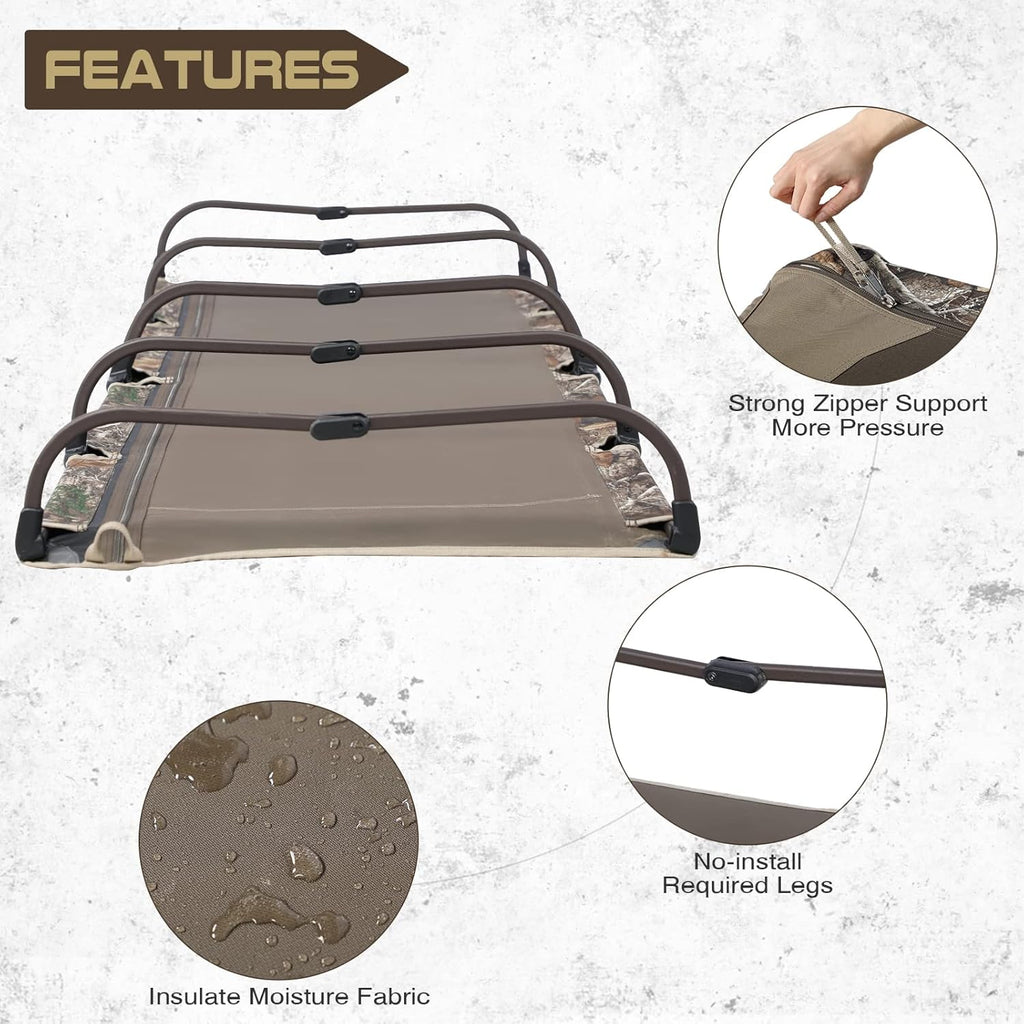 Camo Foldable Camping Cot with Carry Bag W965008