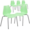 Green Stackable Plastic Chairs (Set of 5) F2657