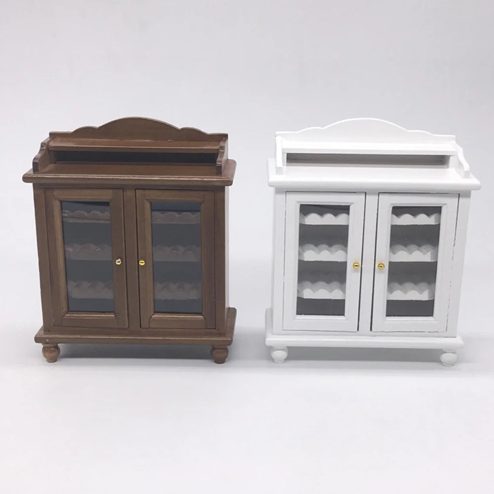Walnut Color Mini Wooden Wine Cabinet Model J2777