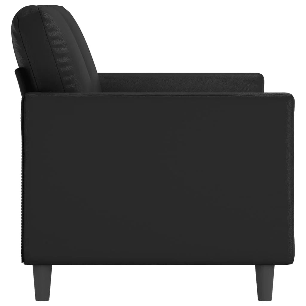 Black Faux Leather 2-Seater Sofa X360894