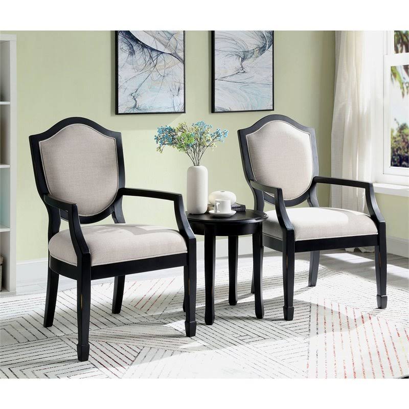 Black 3-Piece Table and Chair Set I6004