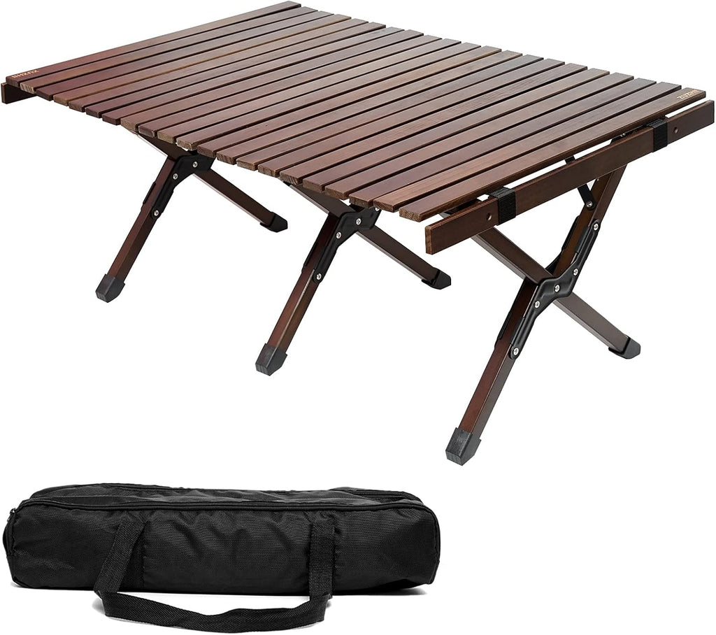 Portable Folding Wooden Camping Table with Carry Bag F75728