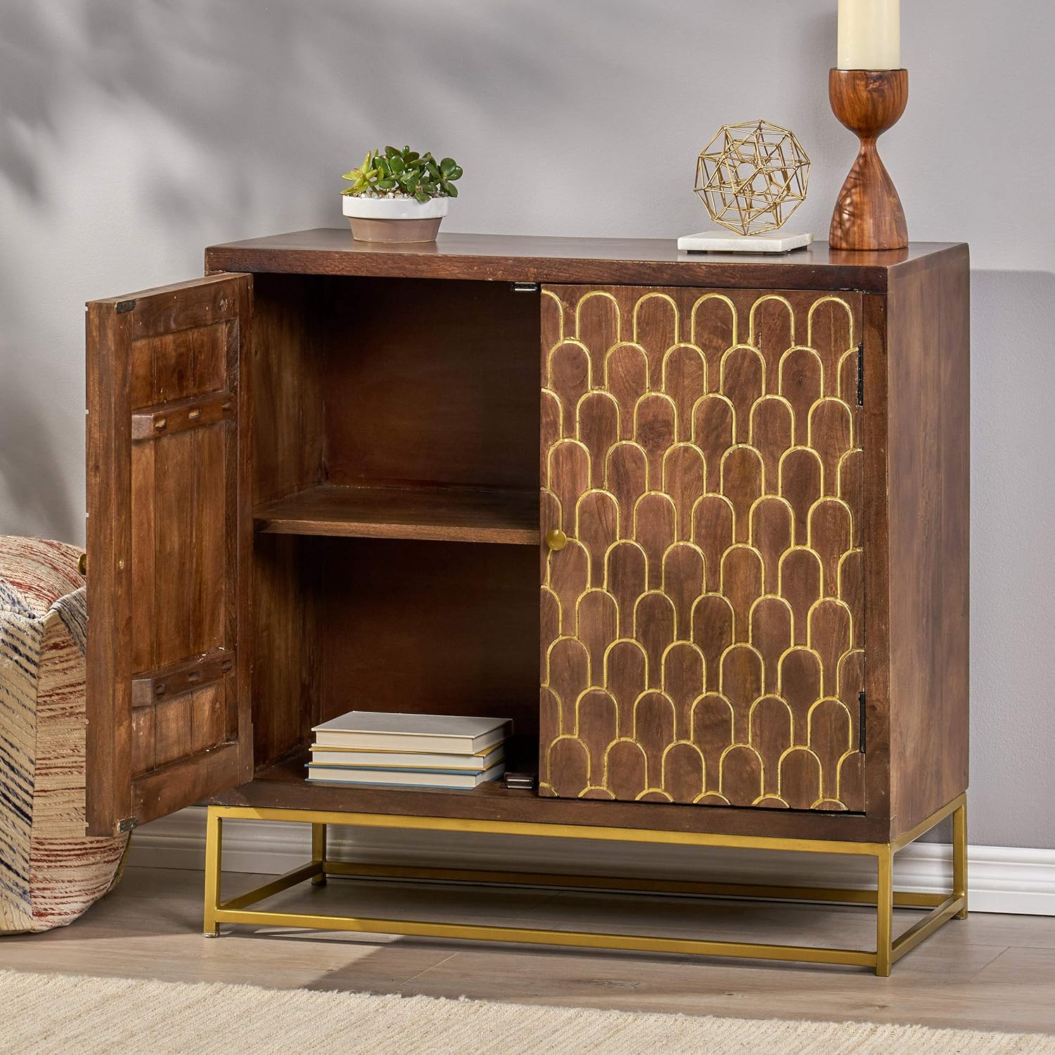 Walnut 2 Door Wooden Cabinet N996810