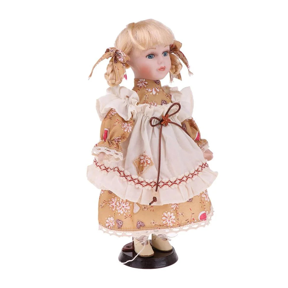 30cm Porcelain Doll Figure with Stand O66501