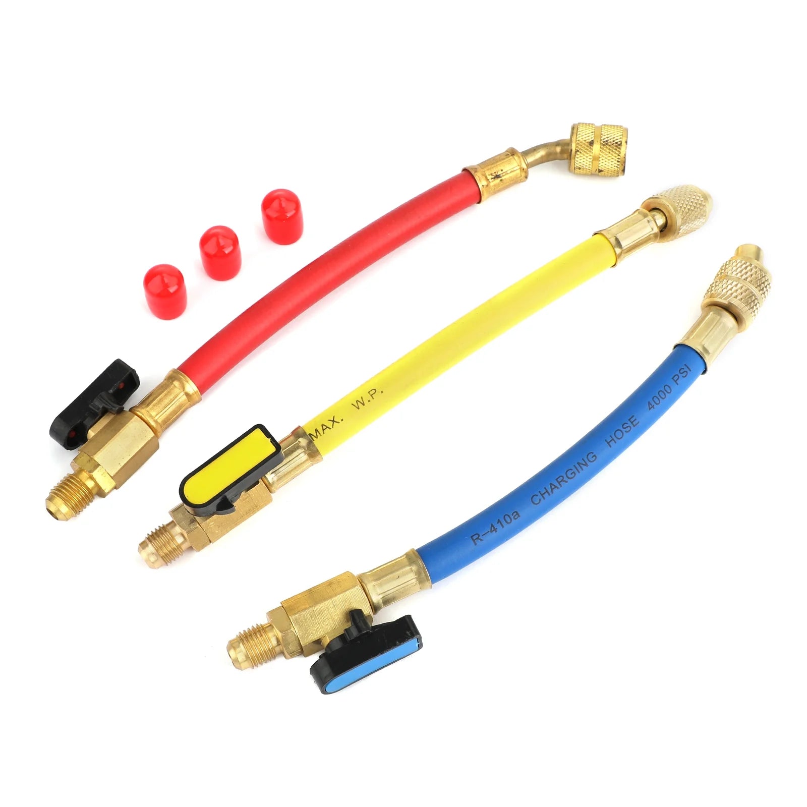 3x Manifold Gauge A/C Refrigeration Charging Hoses P345