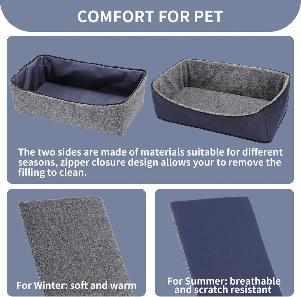Deep Blue Pet Car Booster Seat with 2 Safety Leashes A3037