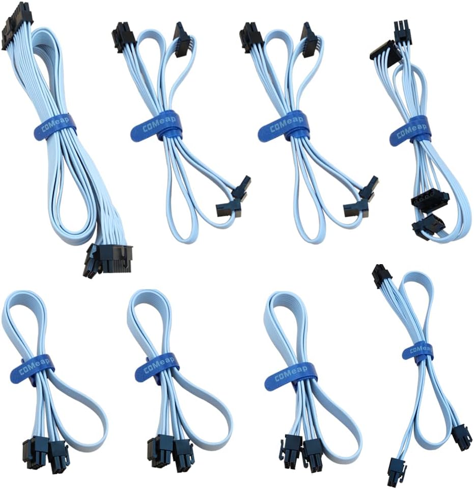 White Modular PSU Cable Kit for Corsair RMX RMI SF Series T512