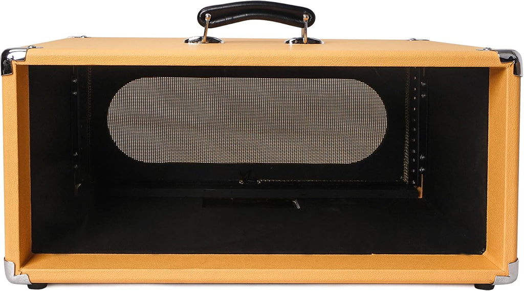 Vintage 2U Amp Rack Case with Rubber Feet, Dust Cover, Kickstand, Orange U5709