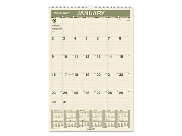 Recycled Monthly Wall Calendar M20308