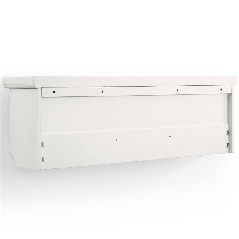 Distressed White Storage Shelf W6171