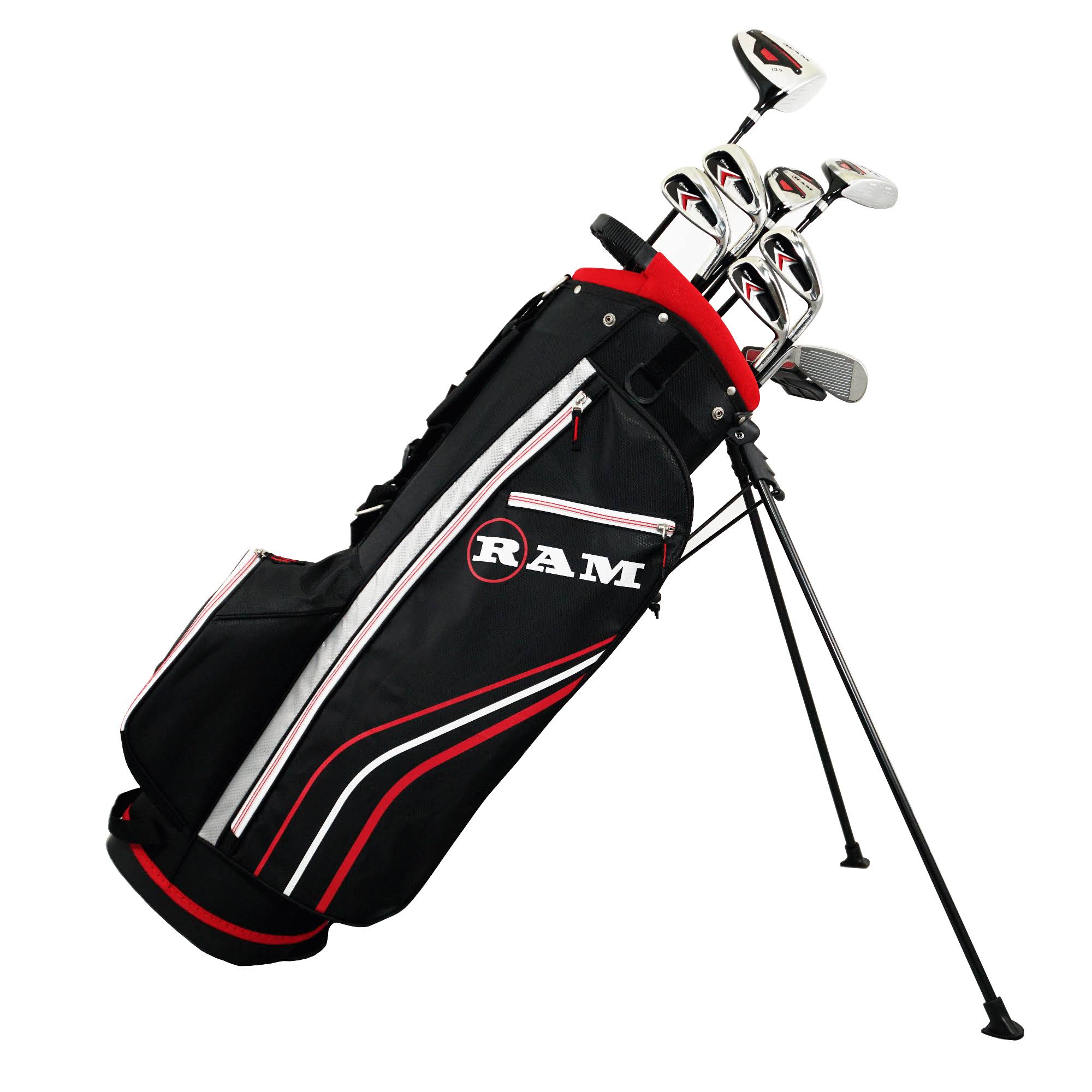 12pc Golf Clubs Set with Graphite Woods and Steel Shaft Irons S9678