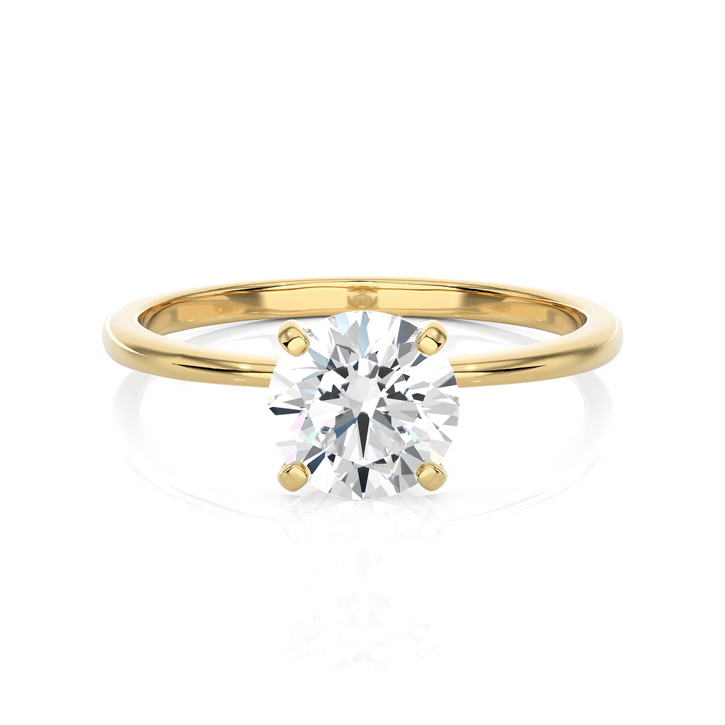 1 1/2 Carat Lab Grown Diamond Solitaire Engagement Ring in 14k Yellow Gold D670
