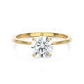 1 1/2 Carat Lab Grown Diamond Solitaire Engagement Ring in 14k Yellow Gold D670