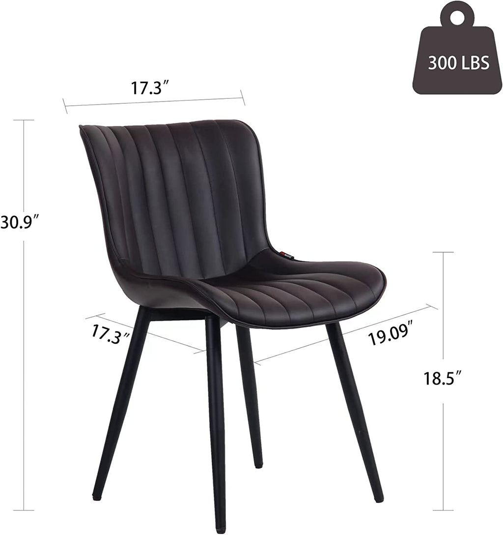 Black PU Faux Leather Upholstered Dining Chair 1 PCS U340600
