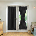2 Panel French Door Curtains with Rod Pocket Tieback Blackout Curtain 25 x 72 Inch H135