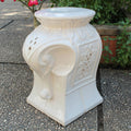 Antique White Elephant Ceramic Garden Stool M265