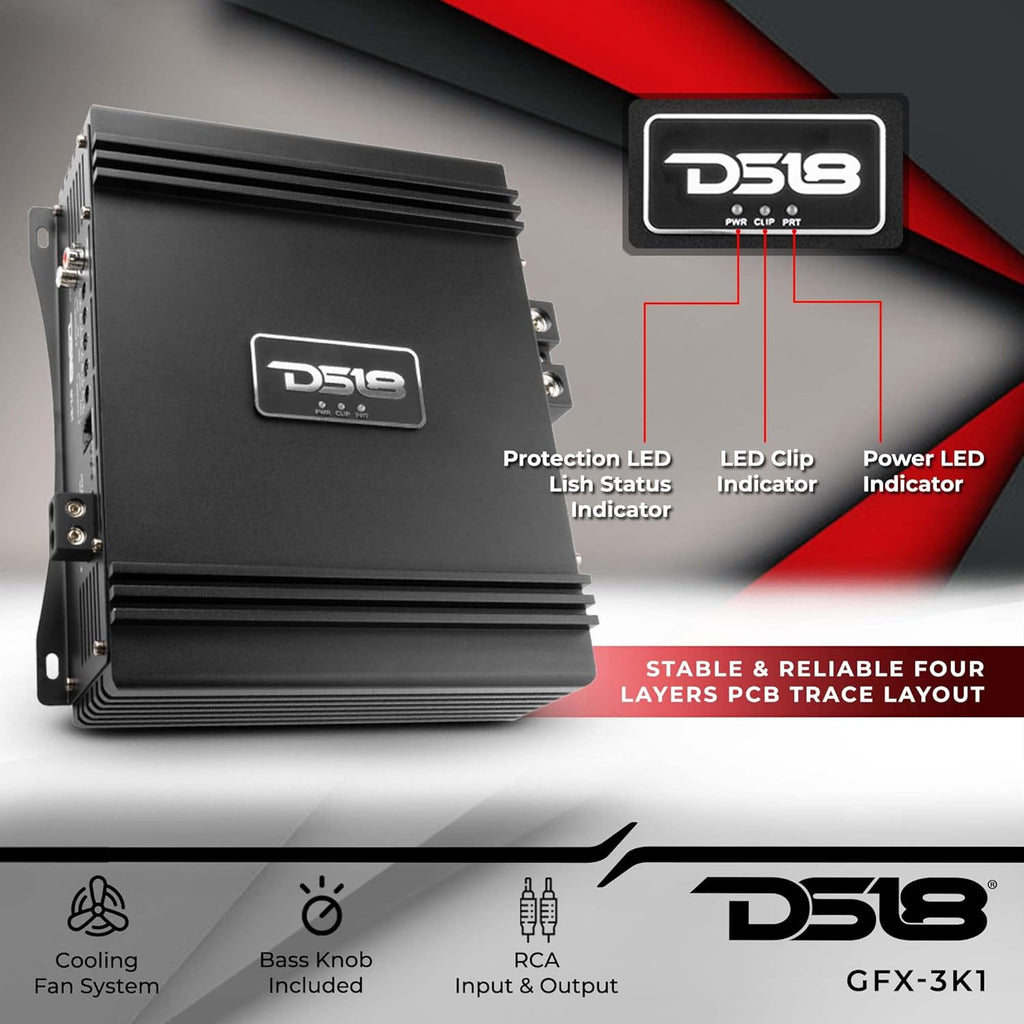 Car Audio Amplifier 3000 Watts RMS 1-Channel Monoblock Q291276