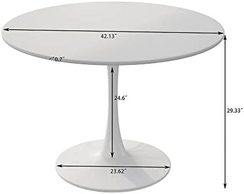 32" Round Dining Table with Printed Marble Table Top Metal Base I83101