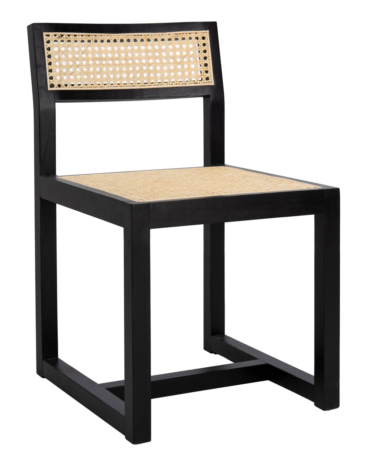 Black/Natural Cane Dining Chair I48354