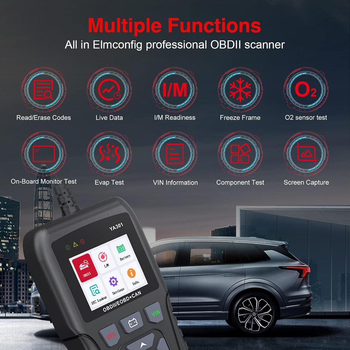 OBD2 Scanner with Print Data, Read/Clear Code CAN Diagnostic Scan Tool Pack of 2 X259