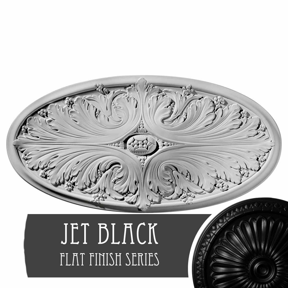 Hand-Painted Jet Black Ceiling Medallion A622