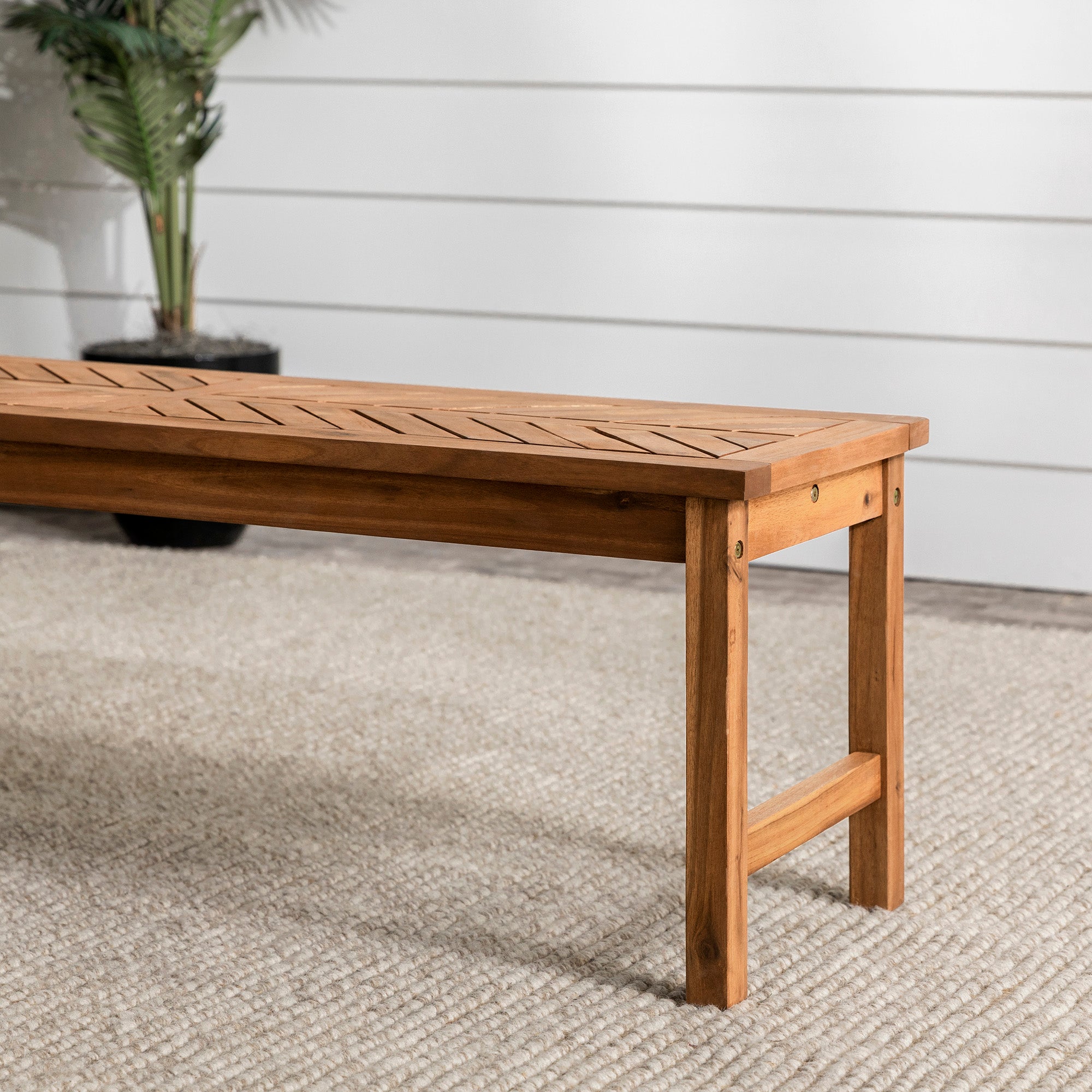 Brown Acacia Wood Bench F414271