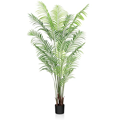 Artificial Areca Palm Plant 6Feet Fake Tropical Palm Tree in Pot W1625
