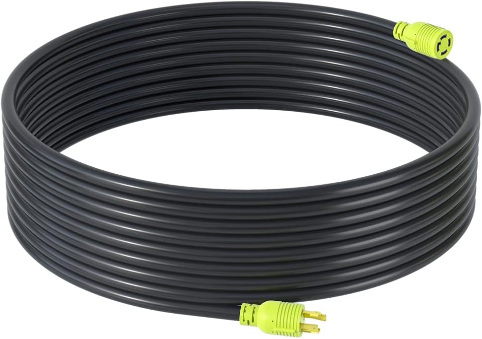 4 Prong 30 Amp Generator Extension Cord, NEMA L14-30P/L14-30R 10 Gauge SJTW, Twist Lock Plug, 125/250V, 30Amp 7500W, 25FT, Pack of 2 A438
