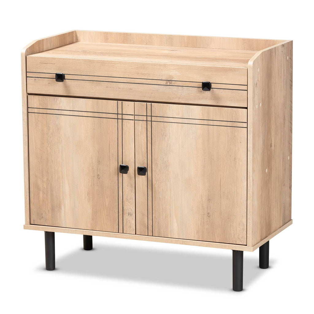 Oak Brown 2-Door Finished Wood Kitchen Storage Cabinet G672