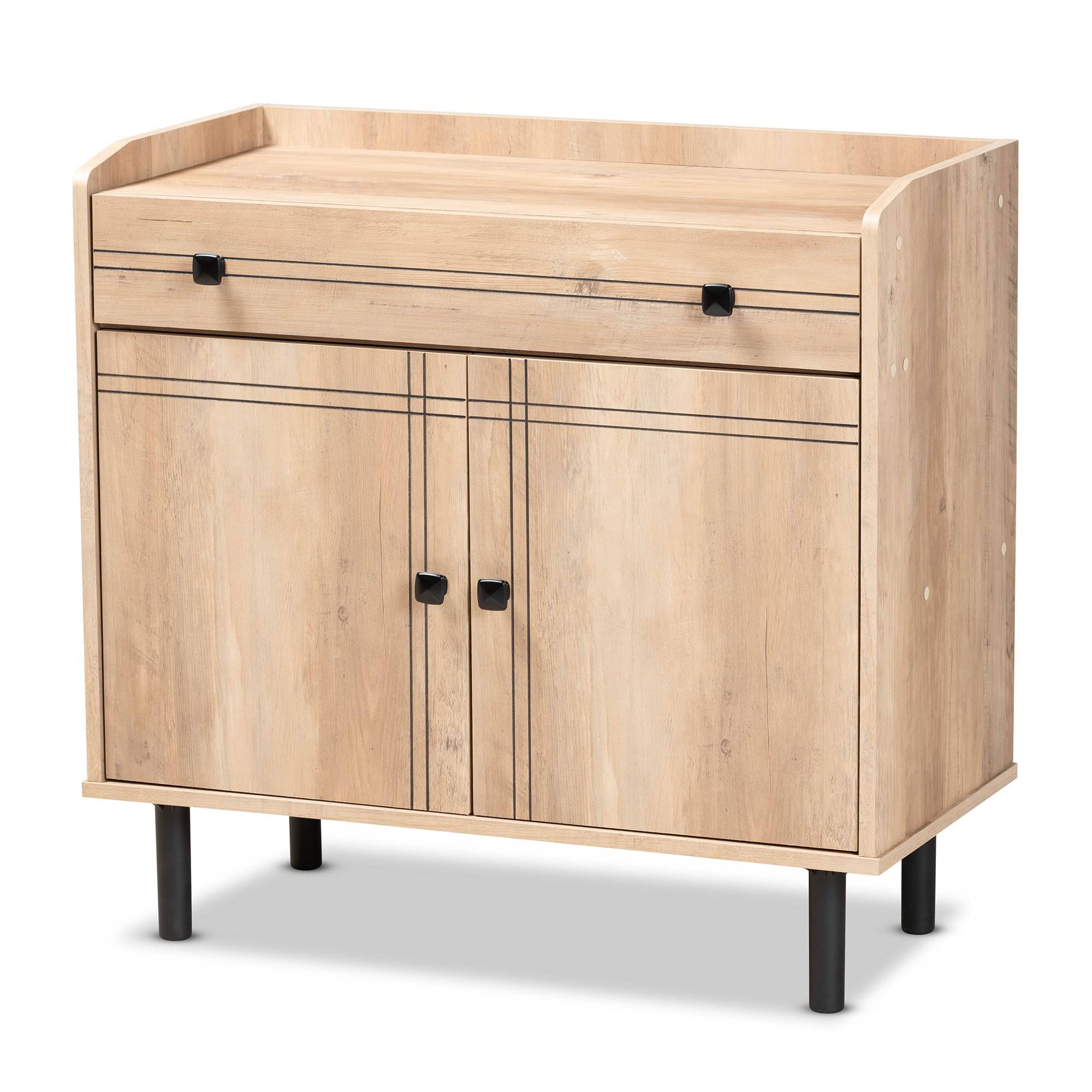 Oak Brown 2-Door Finished Wood Kitchen Storage Cabinet G672