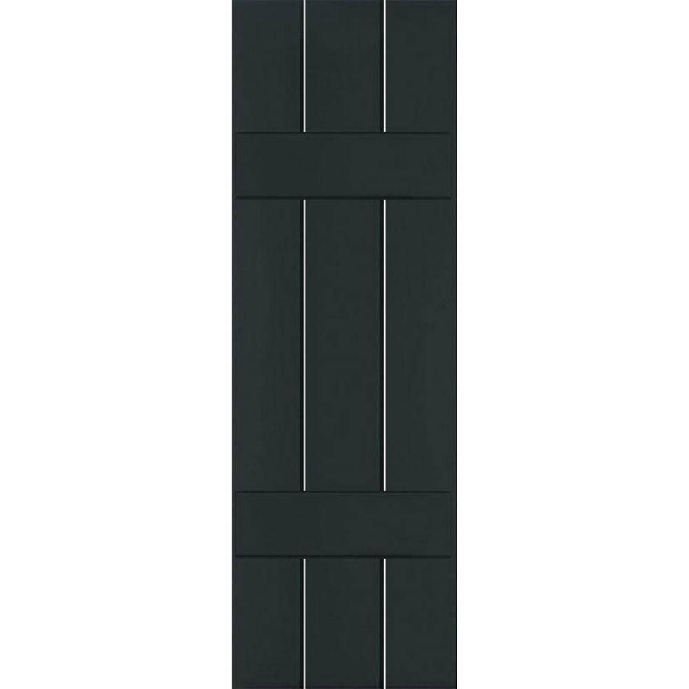 2-Pack 12-in W x 35-in H Black Forest Green Board and Batten Wood Exterior Shutters U74916