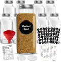 8 XLarge 8oz Glass Spice Jars with Airtight Cap and Shaker V596