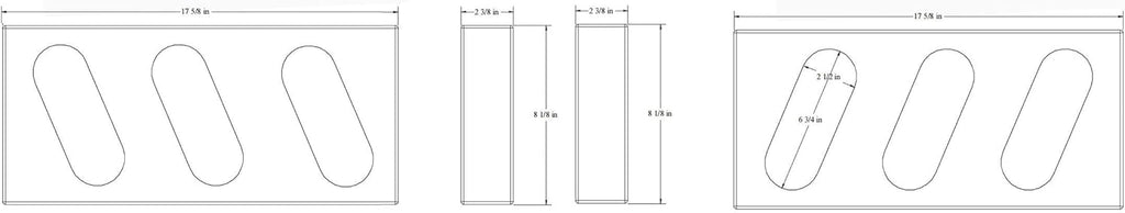 Triple Oval Slanted Steel Light Box (1 pair) Q351384