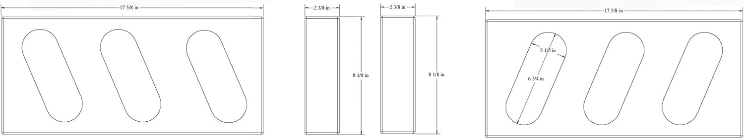Triple Oval Slanted Steel Light Box (1 pair) Q351384