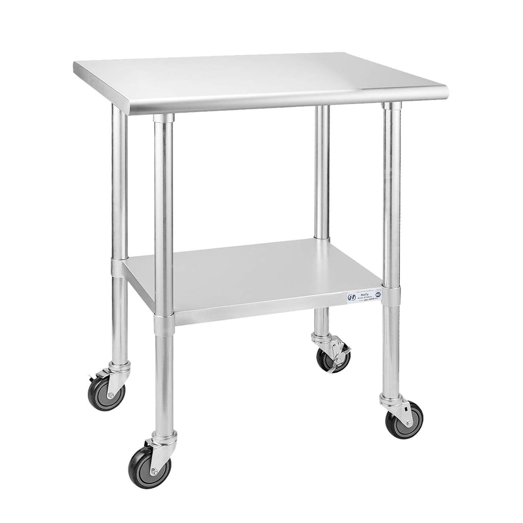 Stainless Steel Table 24 x 30 Inches with Caster Wheels and Undershelf X949270