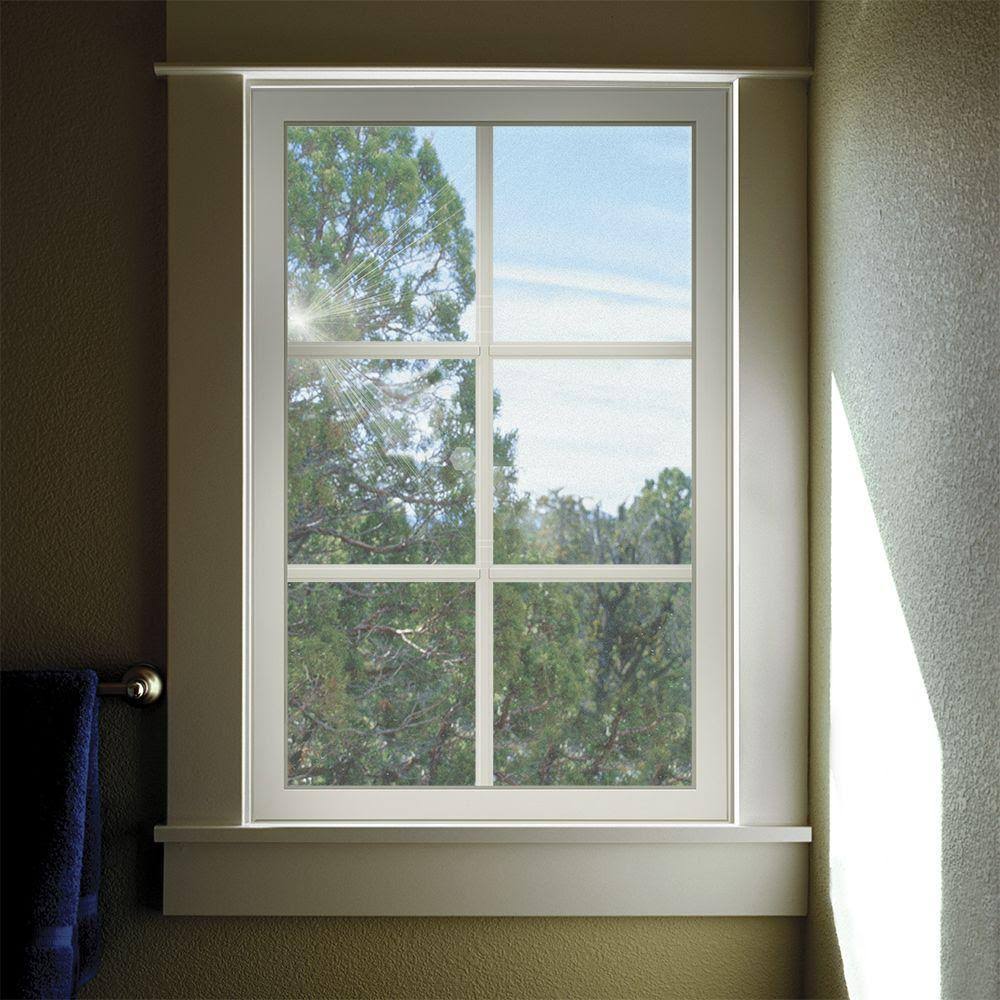 Bronze Vinyl Fixed Picture Window with Colonial Grids D65884