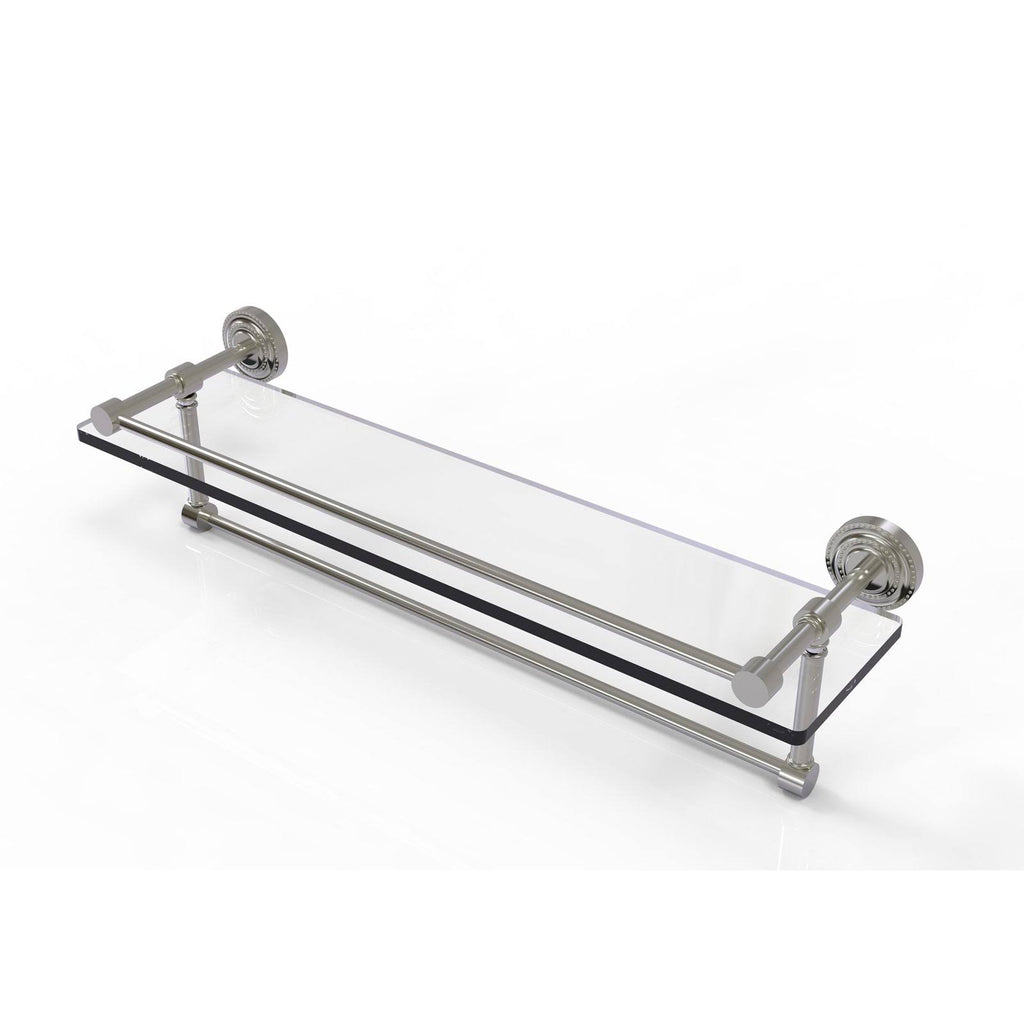 16x22 Glass Shelf with Towel Bar Satin Nickel H3918
