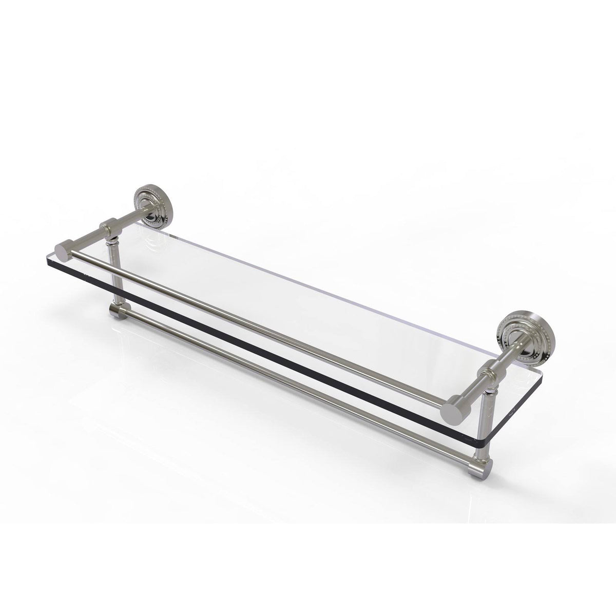 16x22 Glass Shelf with Towel Bar Satin Nickel H3918