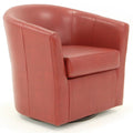 Red Faux Leather Swivel Club Chair X76555