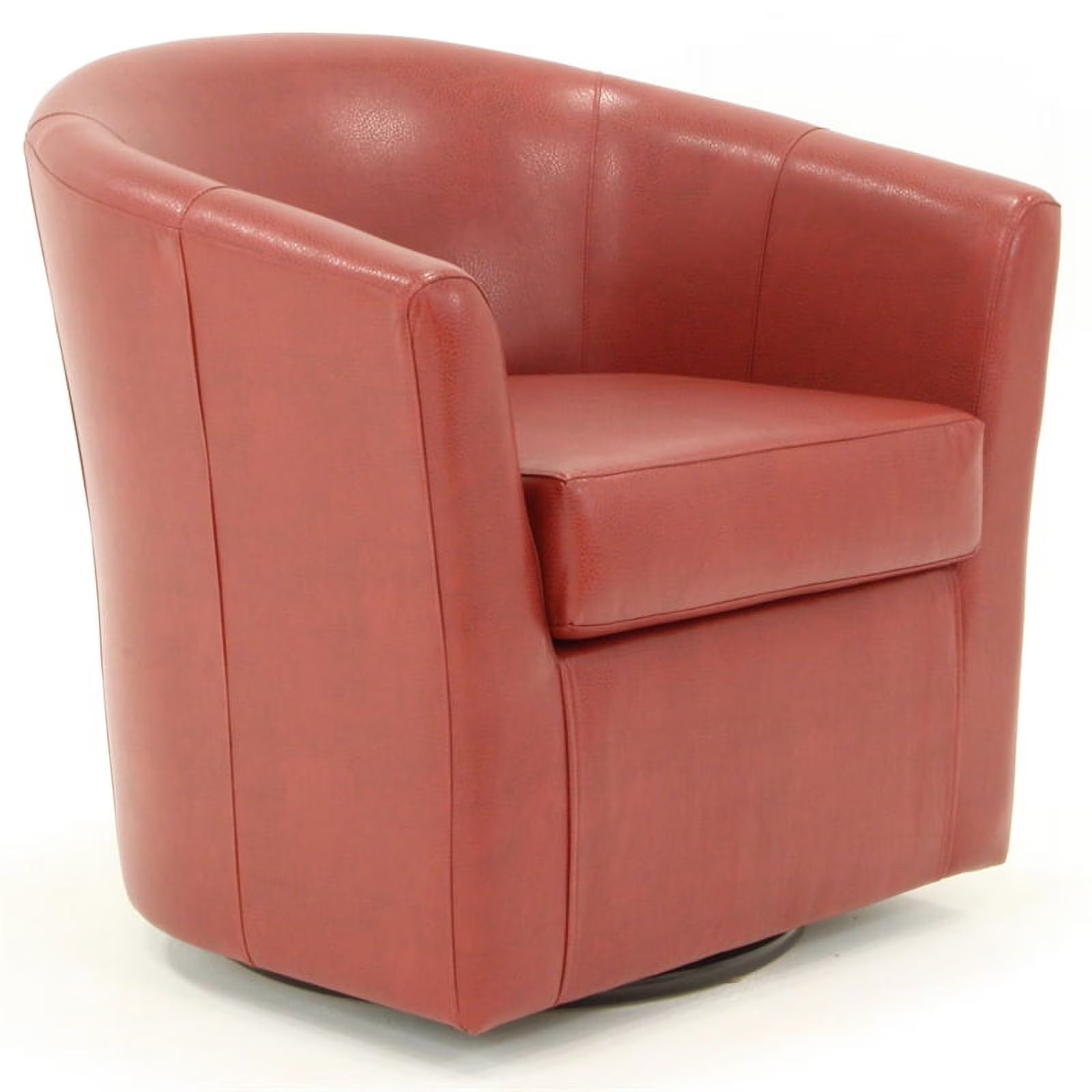 Red Faux Leather Swivel Club Chair X76555