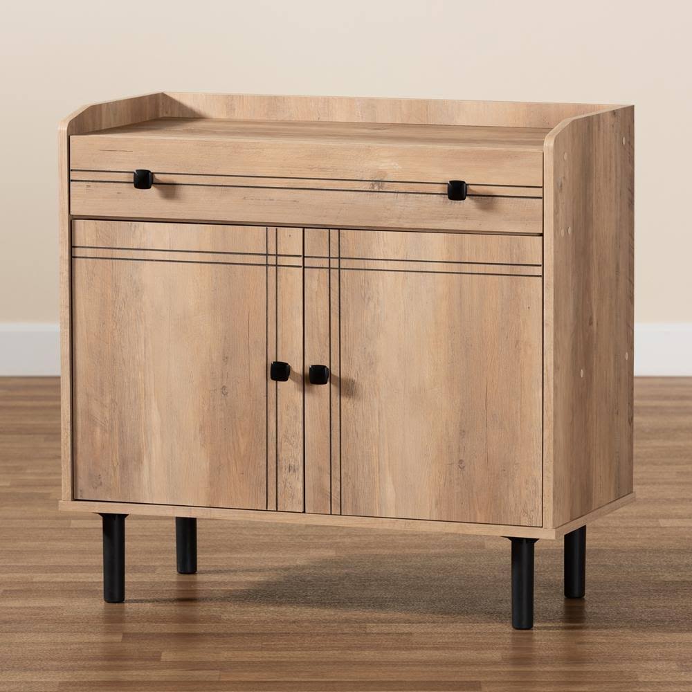 Oak Brown 2-Door Finished Wood Kitchen Storage Cabinet G672