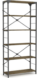 6-Tier Industrial Black Tall Open Shelf E546