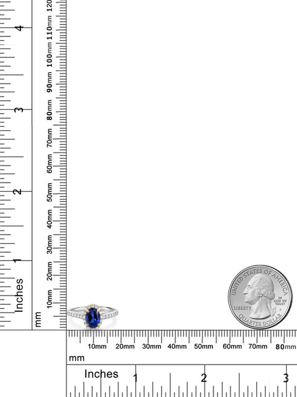 10K White Gold Blue Created Sapphire Lab Grown Diamond Halo Engagement Ring (1.31 Cttw, Oval 7X5MM) H31184