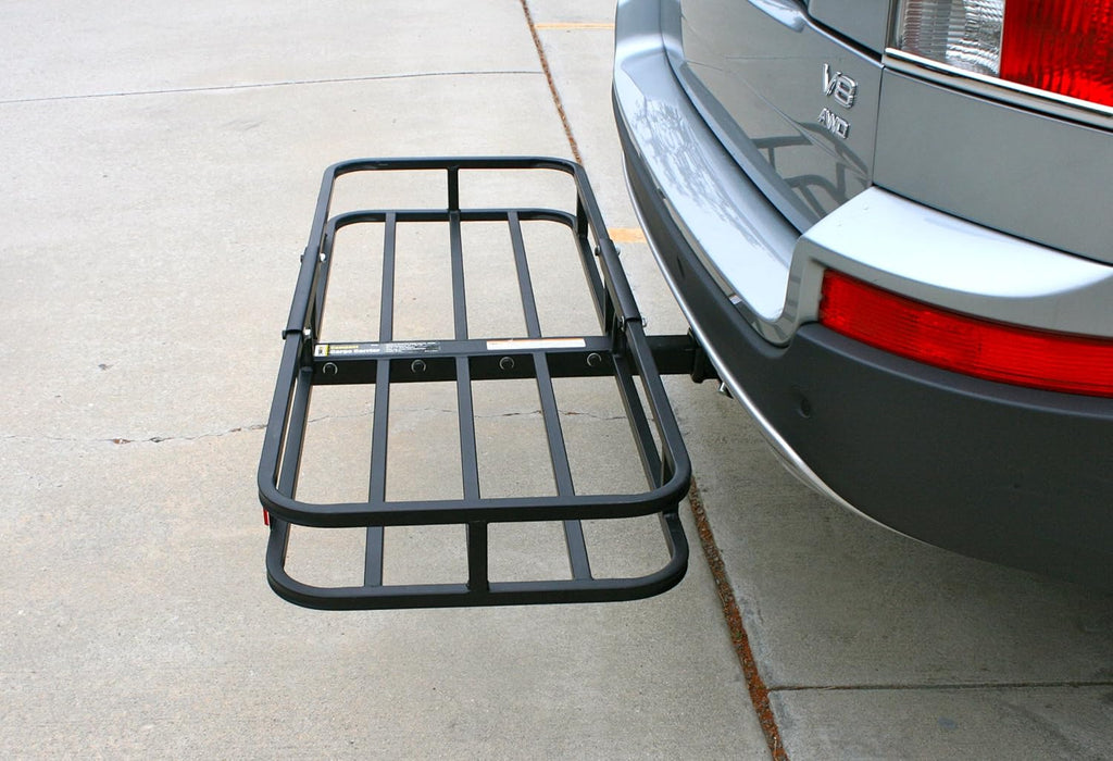 Steel Hitch Cargo Carrier with High Side Rails, 500-lb Load Capacity, Black O11643
