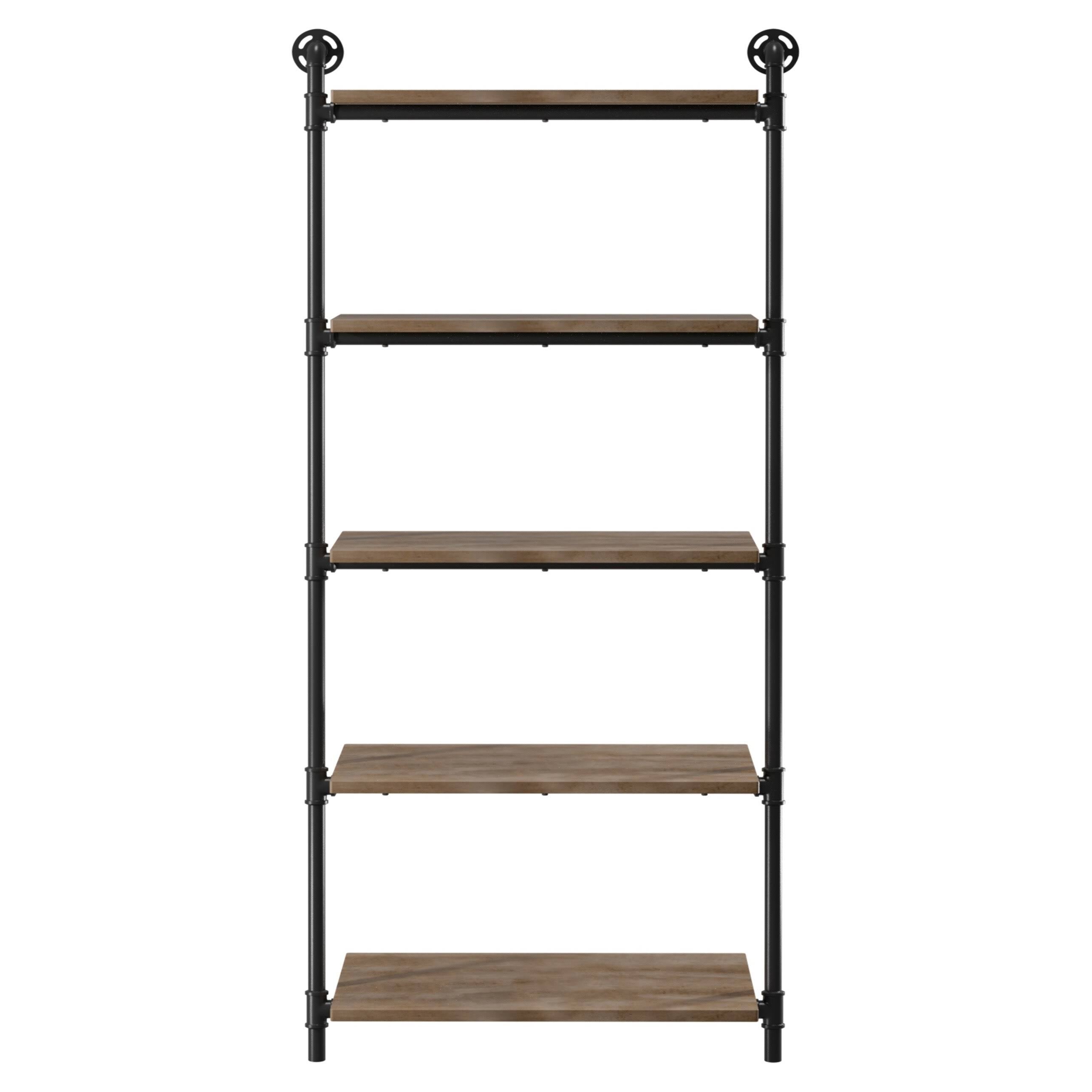 5-Tier Leaning Ladder Shelf Natural Tone Z559890