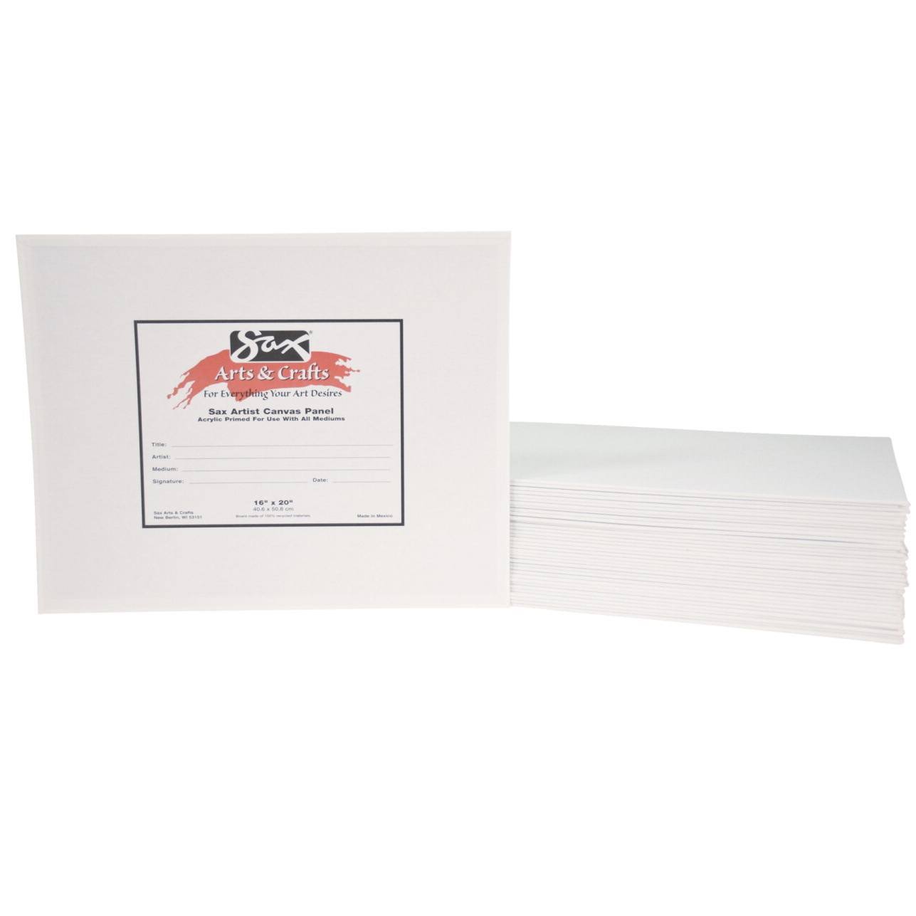 16 x 20 White Canvas Panels, Case of 36 V816010