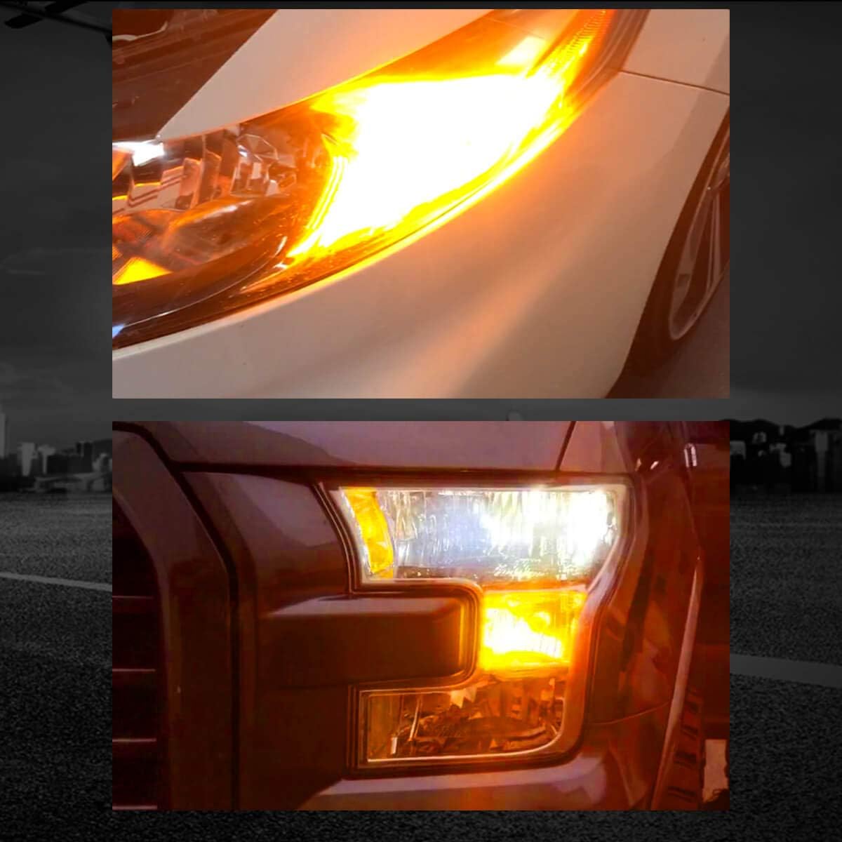 3157CK 3057CK 4057CK 4157CK Dual Color White/Amber LED Turn Signal Light Bulb (2pcs) O163