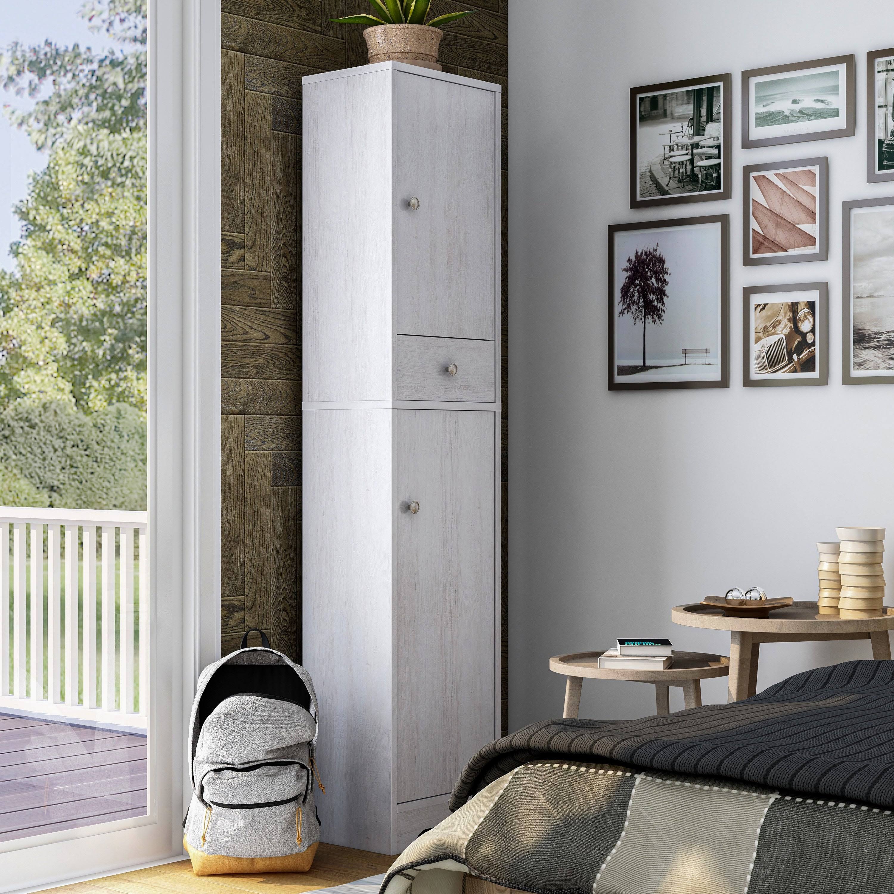 White Oak Compact Farmhouse Armoire N753
