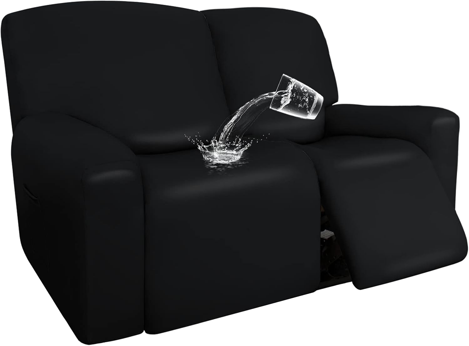 Greyish Green 6 Piece Stretch Recliner Loveseat Slipcovers T323