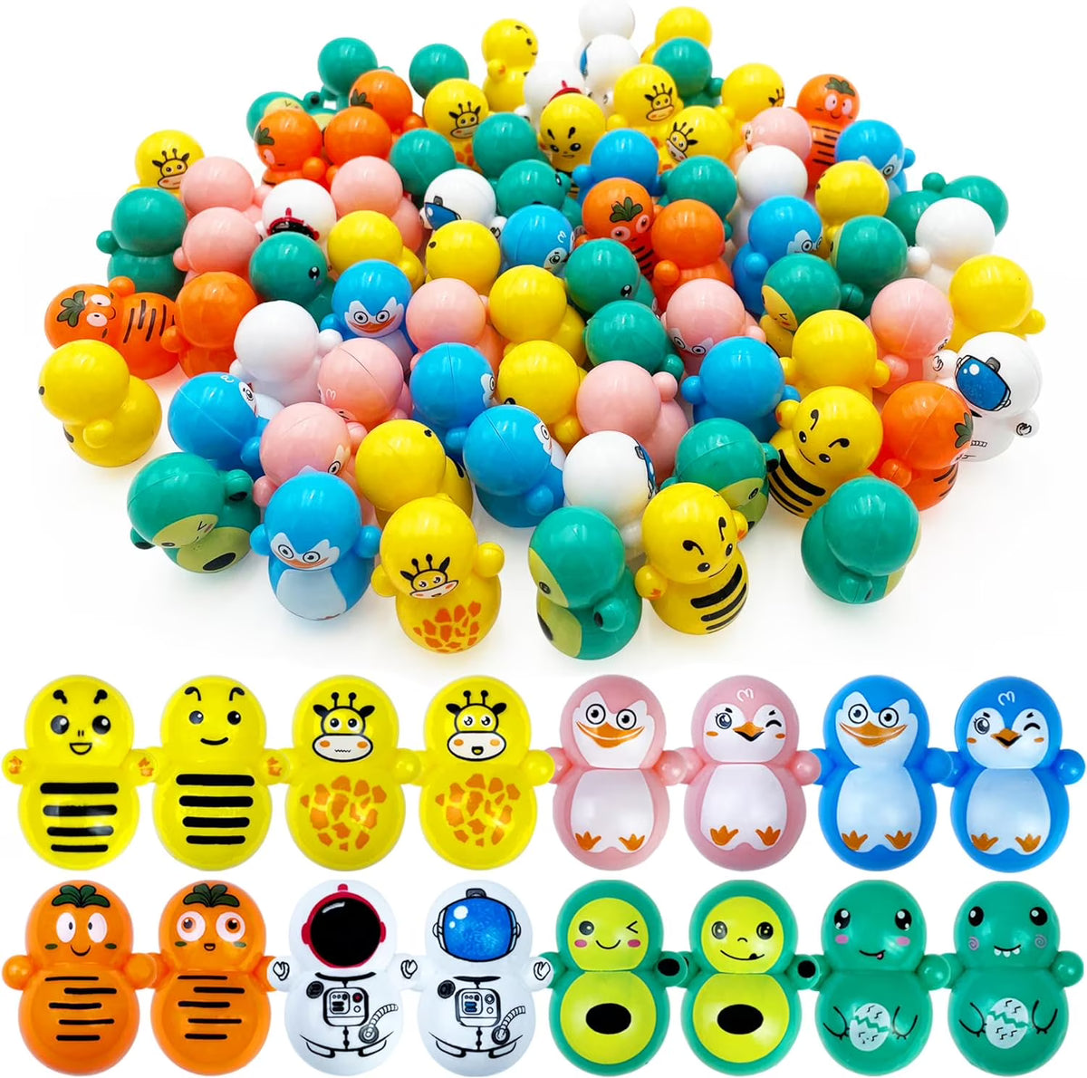 70PCS Mini Animal Tumbler Toys Bulk Set C713